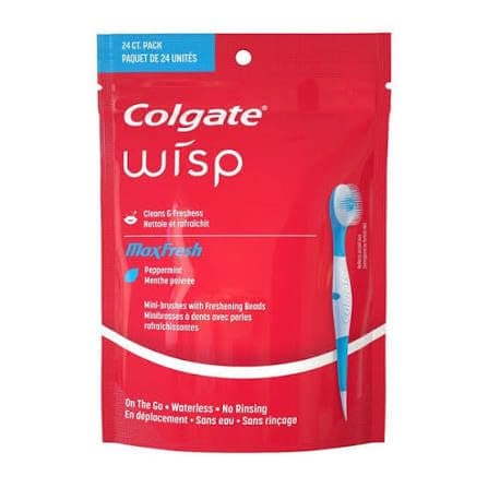 Colgate Optic White Wisp Disposable Mini Toothbrush, Cool Mint - 24 Count thumbnail 2
