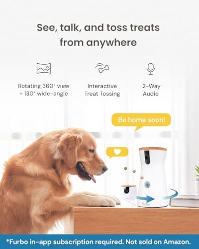 Furbo 360° Dog Camera + Mini [New Subscription Required at Setup] 2-Camera Bundle Nanny Subscription: Dog Safety & Home Security Alerts, Pet Camera with Speaker, Phone App & Night Vision thumbnail 2
