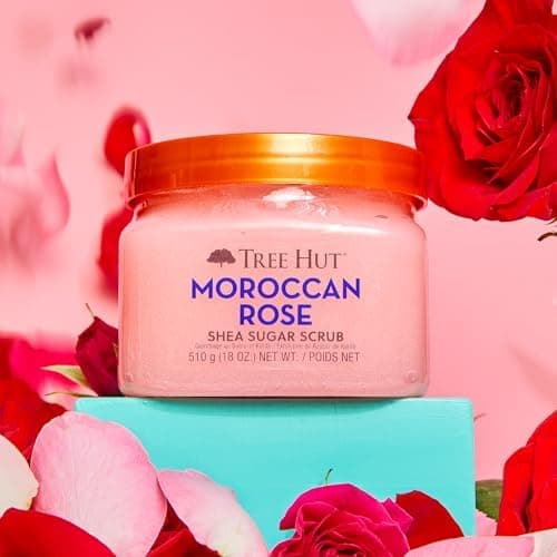Tree Hut Moroccan Rose Shea Sugar Scrub | Exfoliating Body Scrub Removes Dead, Dry Skin for a Soft & Hydrated Feel | Nourishing Essential Body Care | 18 fl oz. thumbnail 5