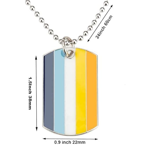 COLDDOX Progress Pride Dog Tags Pendant Rainbow Pride Gift LGBT Necklace - AroAce thumbnail 2