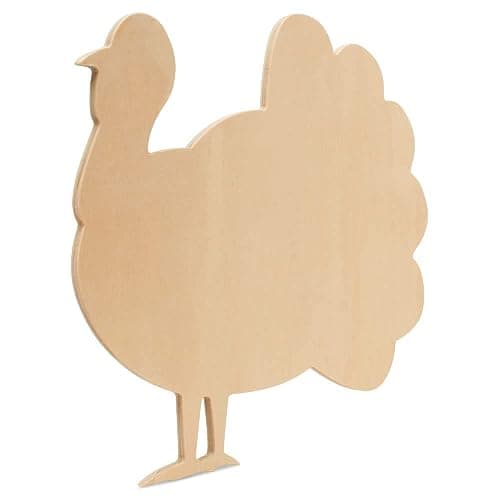 Classic Wood Turkey Cutout 12 inch, Pack of 1 Unfinished Wooden Cutouts for Crafting, and DIY Thanksgiving Party Decorations, by Woodpeckers thumbnail 4