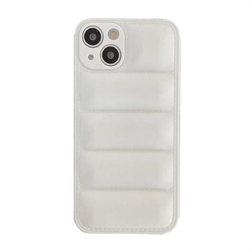 Case for iPhone 17 Pro Max,Luxury Down Pure Jacket Soft Unzip Sofa Silicone Puffer Touch Cloth Portection Shockproof Girls Women Phone Case for iPhone 17 Pro Max,6.9 inch 2025 (White) - Image 1