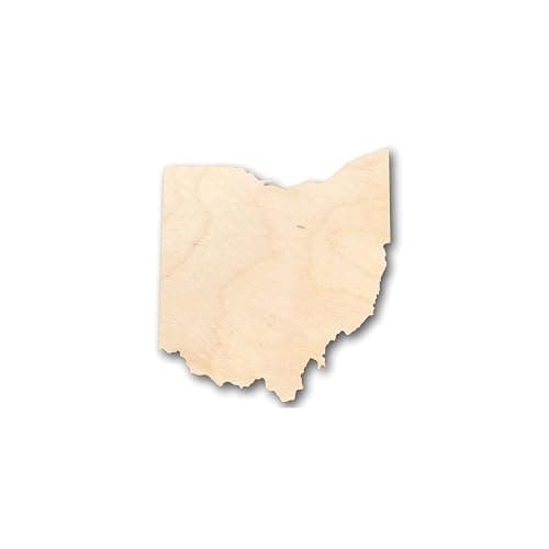 Unfinished Wood Ohio Shape State Craft up to 46" DIY 5" / 1/4" - Image 1