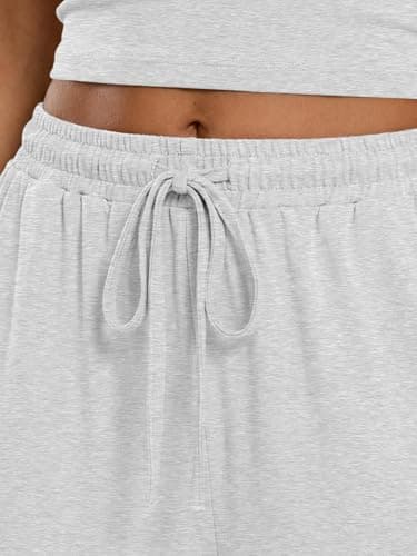 Trendy Queen Women's 2 Piece Lounge Sets Summer Outfits Matching Airport Camisole Tops Wide Leg Pants Fall Tracksuits 2026 Oatmeal Grey M thumbnail 6