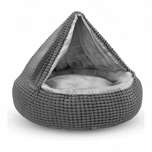 SIWA MARY Dog Bed with Attached Blanket for Small Dogs or Cats, Soft Plush Cozy Donut Cuddler Hooded Pet Beds Washable. Round Puppy Bed Orthopedic, Calming Cat Cave Bed. Anti-Slip Bottom 26inch thumbnail 9