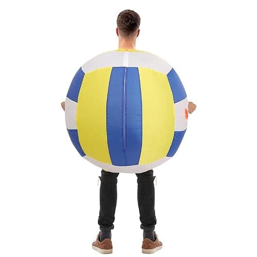 Yolata Adult Inflatable Volleyball Costume Inflatable Soccer Ball Costume 5ft-6.2ft Funny Blow up Sports Party Suit thumbnail 6