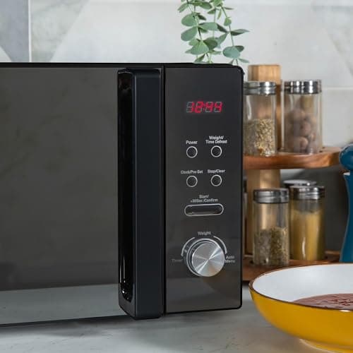 Russell Hobbs Compact Black Microwave, RHMO10, 20L Compact Design, 5 Power Levels, 8 Auto-Cooking Menus, 800W, Digital Timer and Safety Lock Option, Quick and Convenient Cooking thumbnail 4