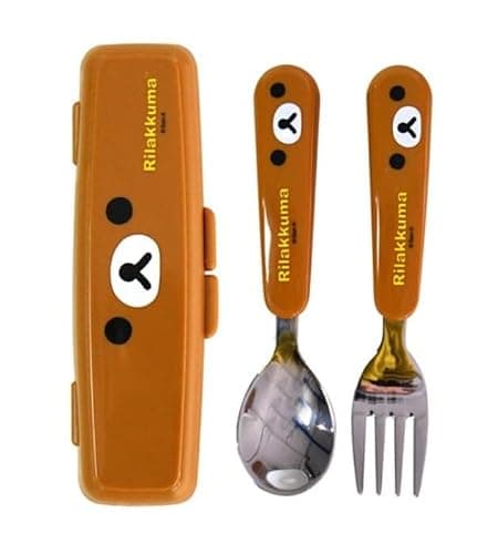 Generic Cute Bear Designed Fork and Spoon Flatware Set with Case (Brown), Medium - Image 1