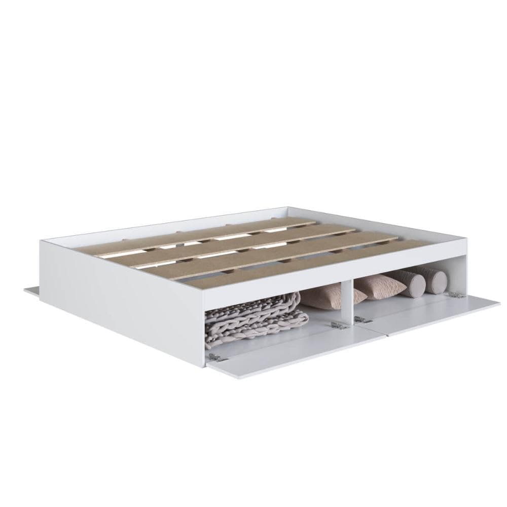 Cama Casal Queen com 4 Portas Basculantes Ct1160 200x160cm Branco - Art In Móveis thumbnail 4