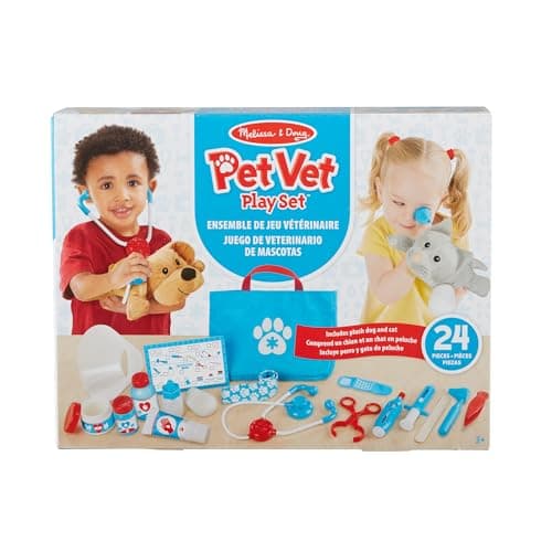 Melissa & Doug Examine and Treat Pet Vet Play Set, 24-Piece Animal Doctor Playset with Dog & Cat Plushies, Pet Doctor Kit & Accessories, Preschool Toys for Girls & Boys Ages 3+ thumbnail 9