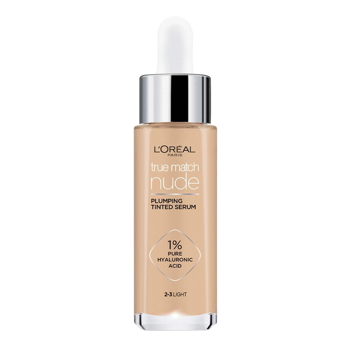 L'Oréal Paris, sérum rellenador con color y ácido hialurónico True Match, Tono 2-3 Light, 30ml - Image 1