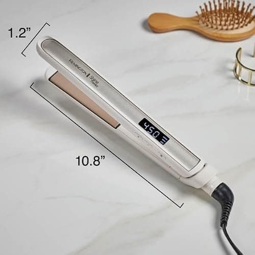 Remington Shine Therapy 1 Inch Hair Straightener, Argan Oil & Keratin | Keratin ceramic plates deliver smooth results; this flat iron reduces frizz for ideal hair styling. thumbnail 10