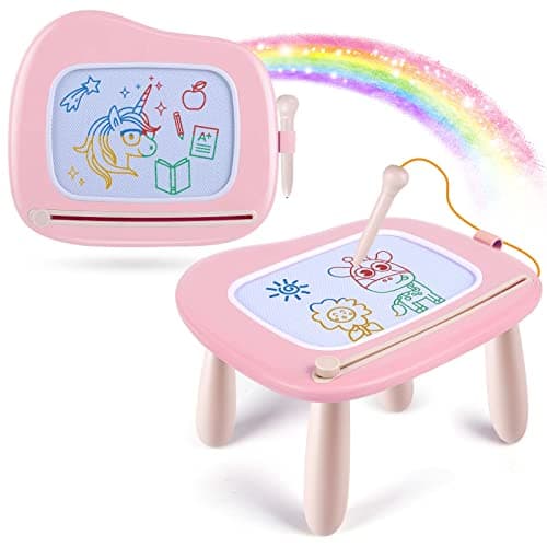 Smasiagon Magnetic Drawing Board for Kids, Toddler Toys for 1-2 Year Old Girl, Portable Doodle Board Pad Learning and Educational Toys for Ages 1 2 3 Year Old Baby Girl Birthday Gift(Pink) - Image 1