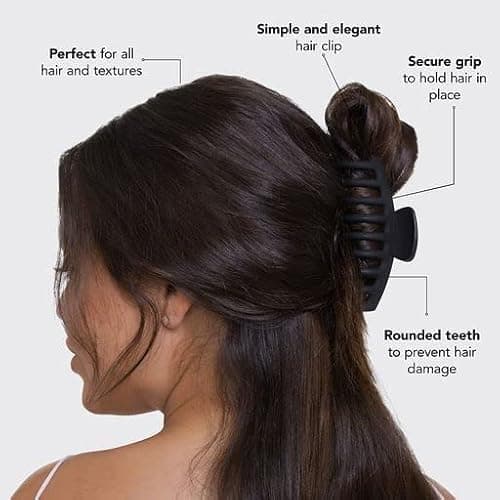 Kitsch Large Hair Clips For Women - Durable Recycled Plastic Claw Clips for Styling & Updos | Secure All-Day Hold, Comfortable Fit - Black & Tortoise | Ideal Gifts for Women, 2pcs thumbnail 3
