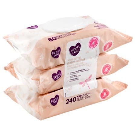 Parents Choice - Baby Wipes - Shea Butter - 3 Packs of 80 thumbnail 3