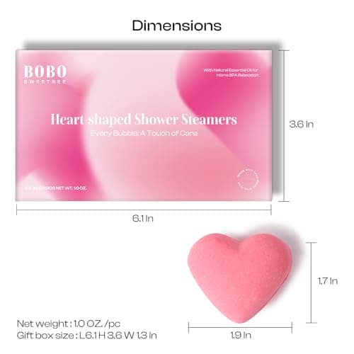 Rose Shower Steamers Gifts for Women, 6 Heart-Shaped Aromatherapy Tablets thumbnail 6