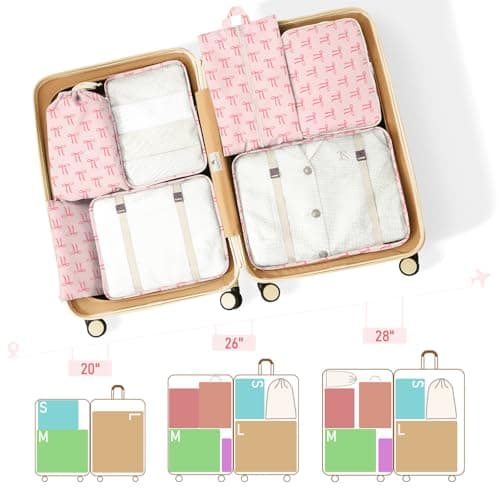 8 Set Packing Cubes for Travel Suitcase Organizer Bags Luggage Packing Cubes Set Travel Essentials Accessories Gifts for Women thumbnail 3