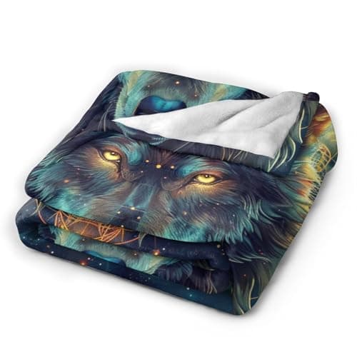 Tijuboni Wolf Throw Blanket Wolf Gifts for Girls Boys Women Men Kids Adults Soft Flannel Fleece Blanket for Couch Sofa ​Bed Home Decor 40"x50" thumbnail 7