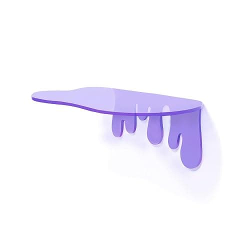 SetGame 2-Pack Small Acrylic Shelves, 7 Inch Floating Shelves, Purple | Display Shelves For Wall, Home Room Decor Wall Shelves for Small Album & Items Organizer Display Dripping Wall Decor thumbnail 4