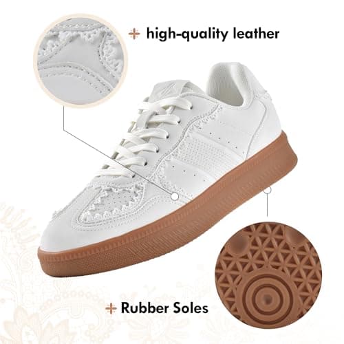 JACKSHIBO Women's Ribbon Lace-Up Fashion Sneakers Arch Support Gum Sole Tennis Walking Shoes with Memory Foam thumbnail 5