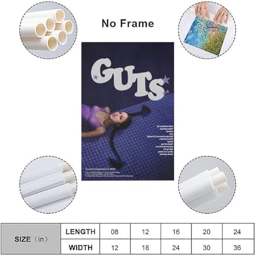 Olivia Poster Rodrigo Guts Album Cover Canvas Art Poster And Wall Art Hanging Decor for Modern Family Corridor Posters 12x18inch(30x45cm) thumbnail 3