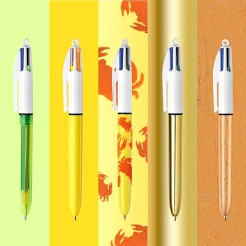 BIC 4 Colours Special Collection – 15 Ballpoint Pens – Medium 1.0mm & Wide 1.6mm Points – Assorted Ink Colours – Multi-Coloured Writing Set – Box of 15 thumbnail 4