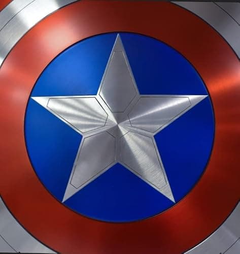 Captain America Schild Einzigartiges Design Stahlschild Metall Cosplay und Rollenspiel Mittelalter Schild Weihnachten & Thanksgiving Geschenk, Mehrfarbig/Meereswellen (Ocean Tides), Standard thumbnail 3