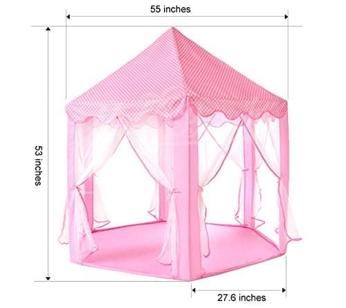 Monobeach Princess Tent Girls Large Playhouse Kids Castle Play Tent with Star Lights Toy for Children Indoor and Outdoor Games, 55'' x 53'' (DxH) thumbnail 3