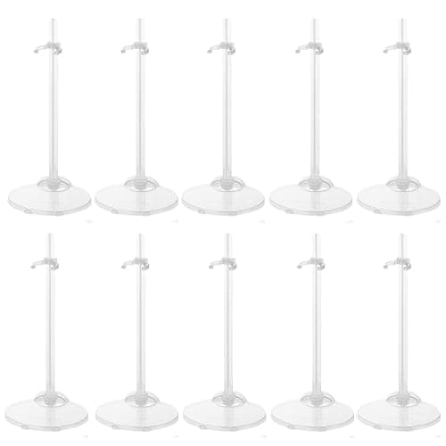 E-TING Transparent Dolls Holder Stand Support for 9inches-12inches Dolls - Pack of 10 - Image 1