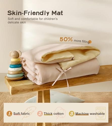 Large Kids Play Tent with Mat, XICEN Play Tent Indoor with Star Lights and Windows, Playhouse for Boys and Girls Aged 3+, Kid Tent with Mat Washable (Cream) thumbnail 6