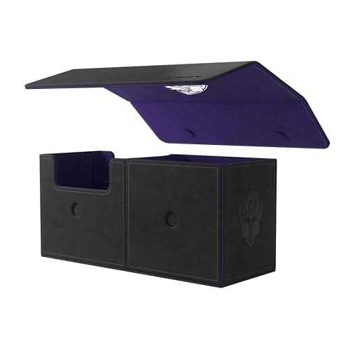 Gamegenic The Academic 133+ XL Premium Deck Box - Double-Sleeved Card Storage, Card Game Protector, Holds Up to 122 Cards Plus Game Accessories, Black/Purple Color thumbnail 2