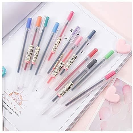 NYKKOLA Japanese Style Gel Ink Pen 0.5mm Colorful Fine Ballpoint Maker Pen for Office School Stationery Supply,Pack of 12, Assorted Colors thumbnail 9