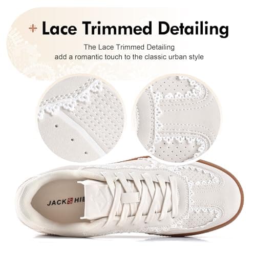 JACKSHIBO Women's Ribbon Lace-Up Fashion Sneakers Arch Support Gum Sole Tennis Walking Shoes with Memory Foam thumbnail 3