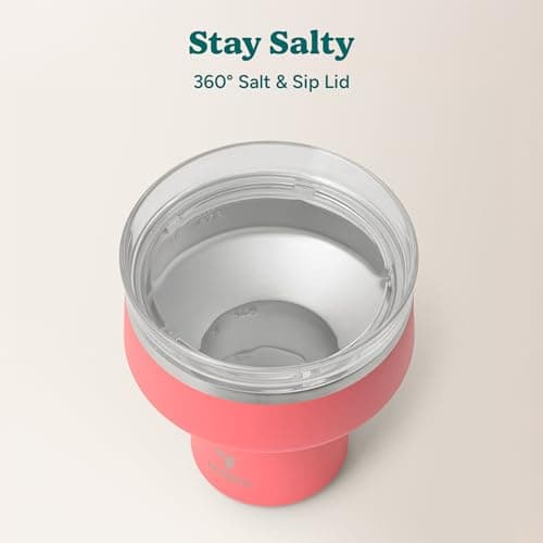 REDUCE Saltini 16 oz Cocktail Tumbler - Insulated Margarita Tumbler with Lid - Keeps Drinks Cold for 10 Hours - 360 Sippable Martini Glass Alternative - Shatterproof, Perfect for Parties - Daiquiri thumbnail 4