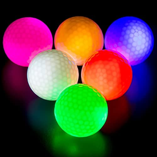 THIODOON Glow in The Dark Golf Balls Light up Led Golf Balls Night Golf Gift Sets for Men Kids Women 6 Pack (6 Colors in one) - Image 1
