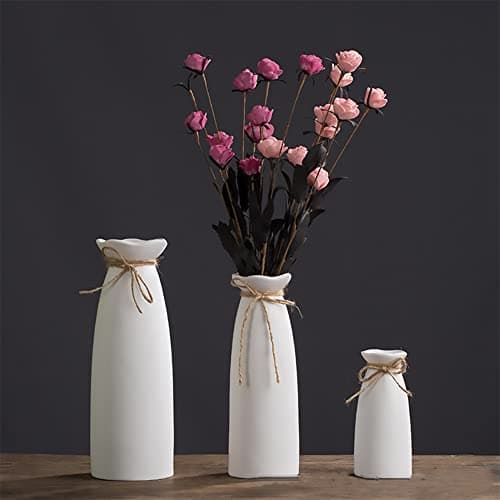 White Ceramic Vase-Flower Vase Dried Flower Vase for Modern Home Decor, Fit for Foyer Living Room Fireplace Bedroom Kitchen,Decent Gift, 8.27" H thumbnail 4
