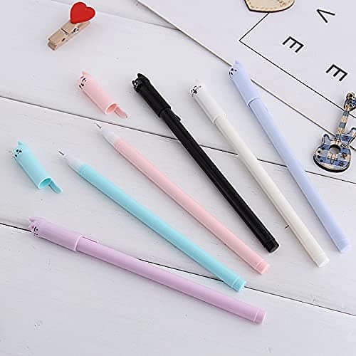 sencoo Girl Cute Pens Kawaii Pen Cute Cat Pen 0.5 mm Gel Pens Black Ball Point Pens for School Office Supplies (12 cat) thumbnail 5