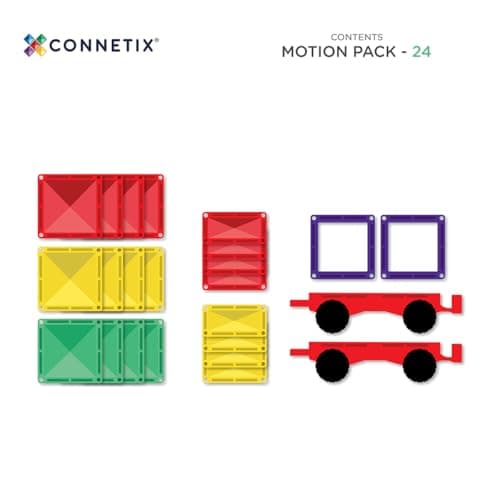 CONNETIX Magnetic Tiles Rainbow Motion Pack, 24 Pieces thumbnail 6