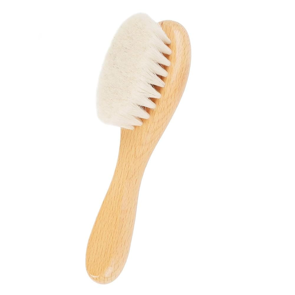 Baby Hair Brush Set – 2 Pcs Natural Soft Goat Bristle & Wooden Handle Brush for Newborns & Toddlers | Cradle Cap Brush for Boys & Girls | Gentle Baby Essentials, Registry Gift thumbnail 2