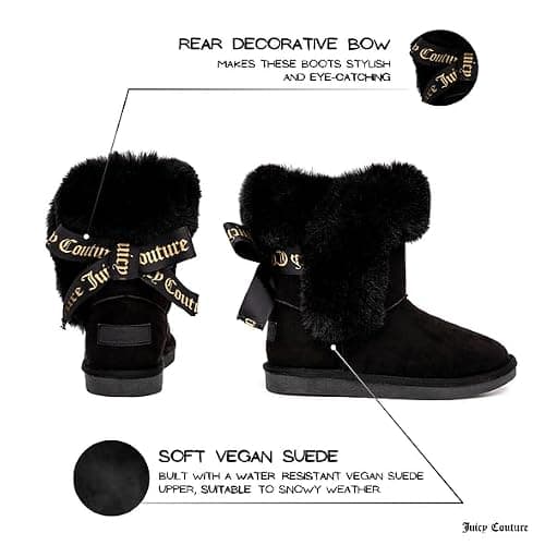 Juicy Couture Girls Winter Boots Warm Insulated Fashion Booties Mid Calf Outdoor Snow Boot for Toddler/Little Kid/Big Kid thumbnail 2