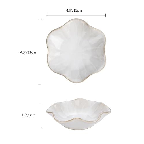 JAMEND CLXP 2PCS Lotus Leaf Shape Ring Holder Dish, Small Key Bowl, Ceramic Trinket Tray Jewelry Dish Organizing Necklace Earrings for Mom Friend Sister, All Jewelries Are NOT Included. White +Pink.… thumbnail 3