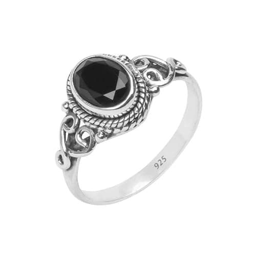 Black Tourmaline Stone Ring 925 Sterling Silver Statement Ring For Women Handmade Gemstone Christmas Jewellery Gift For Her - Image 1