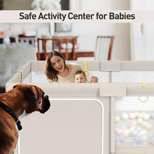 Baby Playpen, Playpen for Babies and Toddlers, Extra Large Playpen, Play pens for Babies and Toddlers (59 * 59inch playpen Without mat) - 59*59inch playpen without mat thumbnail 4