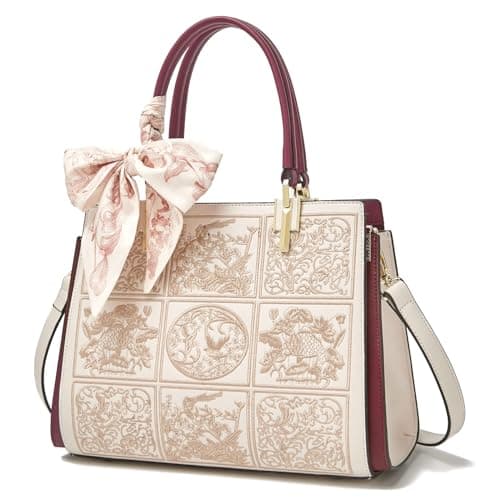 FOXLOVER Medium Tote Bag for Women Designer Vintage Satchel Handbags Top-handle Purses (Apricot) - Image 1