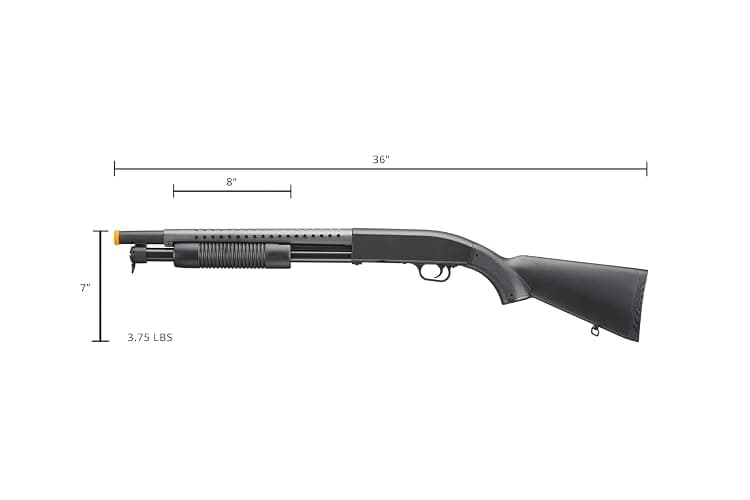 Pump Action Airsoft Shotgun with Full Metal/Steel Barrel 300 FPS (Airsoft Gun) thumbnail 8