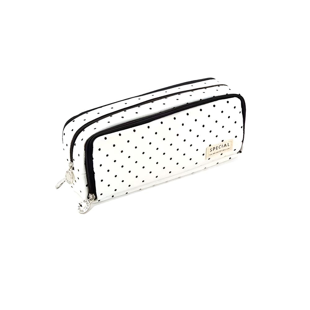 Zipper Pencil Case Large Capacity Storage Bag School Stationery Makeup Organizer, Expandable, Multi-Function with Mesh Pockets, Elastic Slots - Image 1