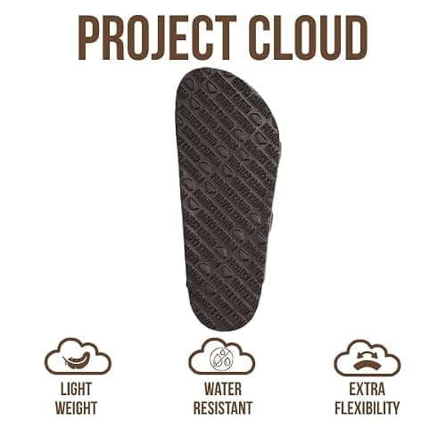 Project Cloud 100% Genuine Leather Flat Sandals For Women 2026 Cork Footbed Womens Sandals with Memory Foam and arch support Vacation Essentials Slides for Women Footwear (Venita) thumbnail 4