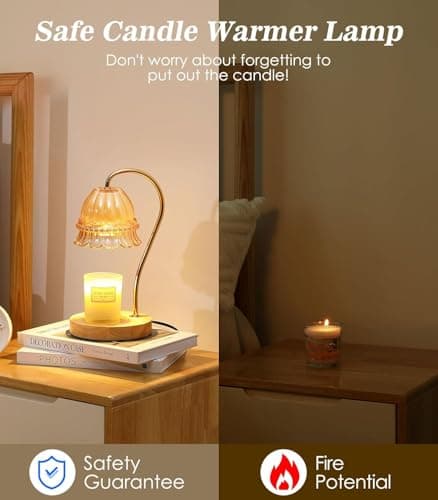 Candle Warmer Lamp for Jar Candles, Electric Candle Warmer with Timer, 2 Bulbs, Dimmable Wax Melter Light, Scented Candle Diffuser Lamp, Flameless Home thumbnail 6