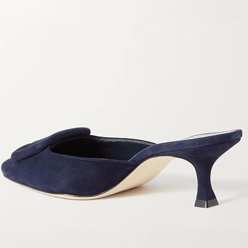 Divanne Heeled Mules for Women, Pointed Toe Slingback Pumps Buckle Kitten Heels Mules Slides Backless Dress Sandals thumbnail 5