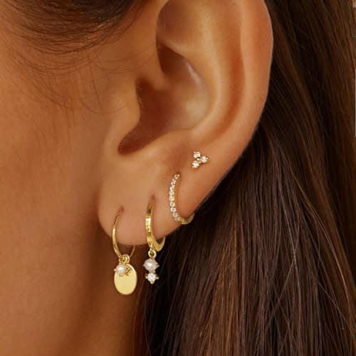 I LOVE THESE BUT ALSO LIKE ANY 3 STACK EARRINGS LOBE  thumbnail 2